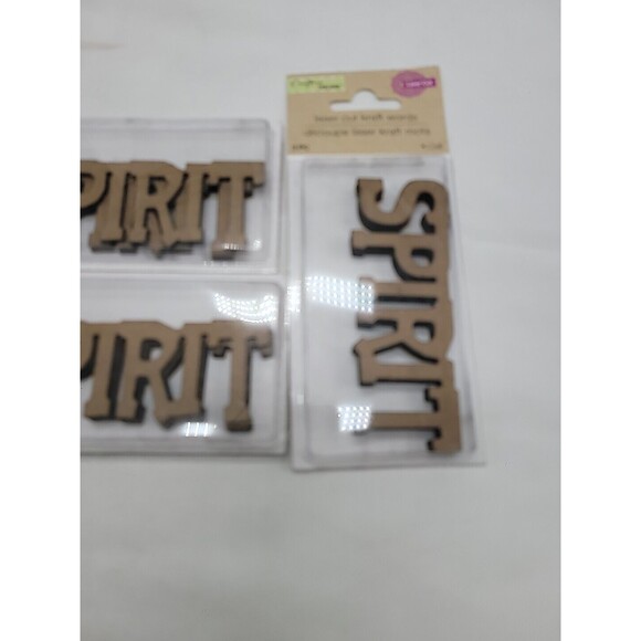Crafter's Square Laser Cut Words SPIRIT LOT OF 3 Packages TOTAL 9 Words New - Picture 3 of 6